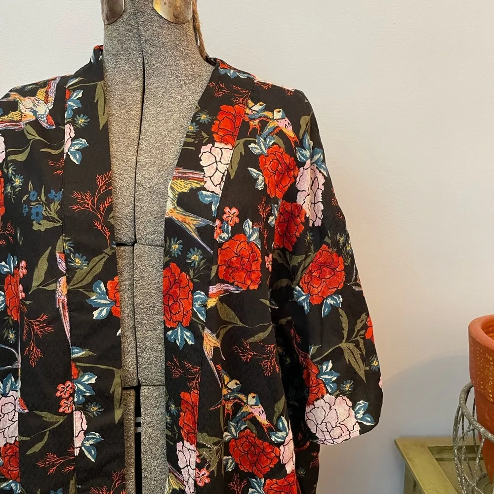 Gibson Latimer Floral Kimono Floral Boho Hippie Duster - Size Medium - Image 4