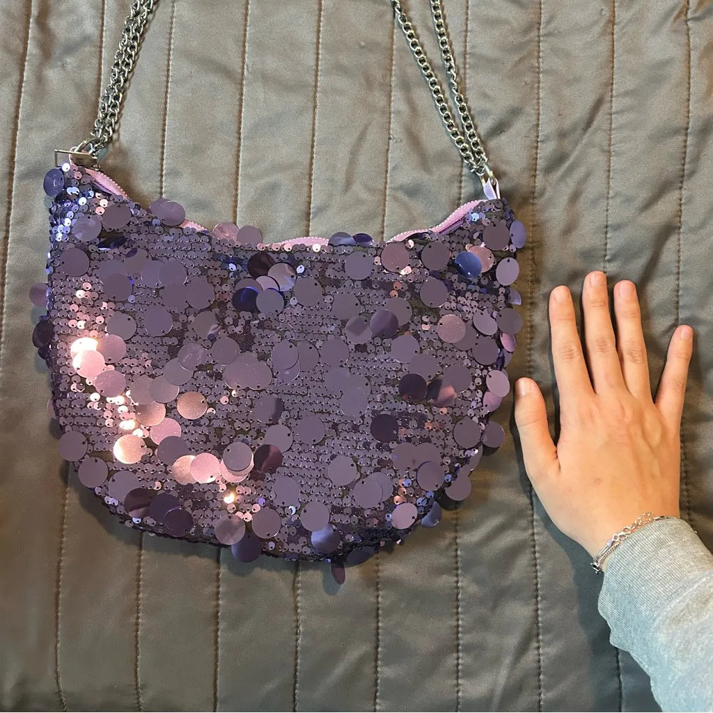 Sequin Purple Shoulder Bag - Image 4