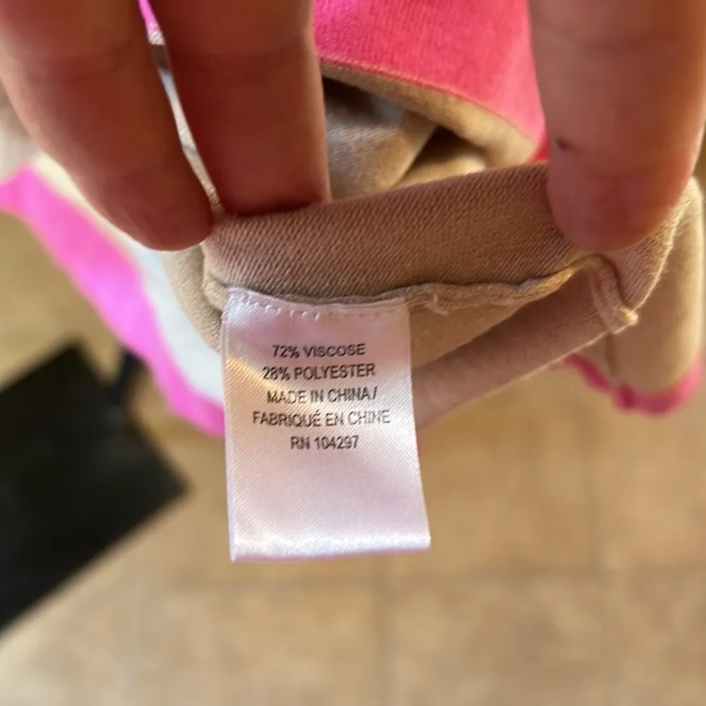 MILLY Knit Small Colorblock Pattern Tan Pink Mini Dress Size Small - Image 6