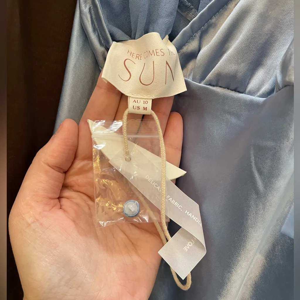 NWT Here Comes the Sun Blue maxi sparkle tie back dress size M AU 10 - Image 6