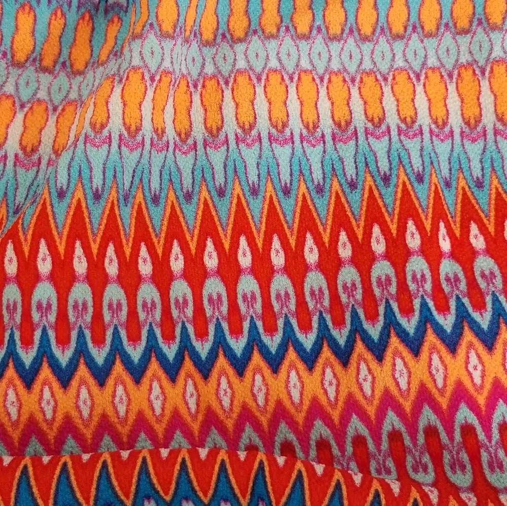 Lularoe Monroe Fringe Kimono Zigzag Neon Size Sm - Image 2