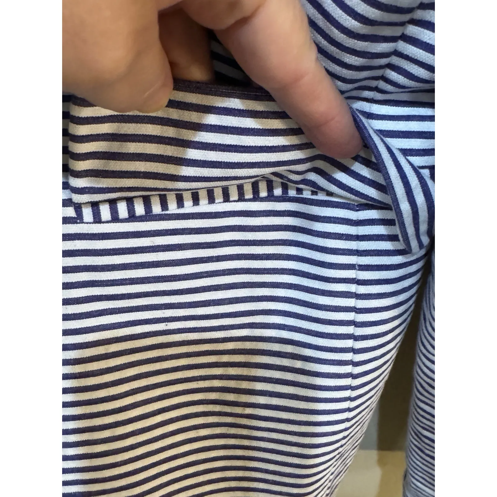 J.Crew Blue & White‎ Women's Seersucker Striped Cotton Blazer Size 6 - Image 6