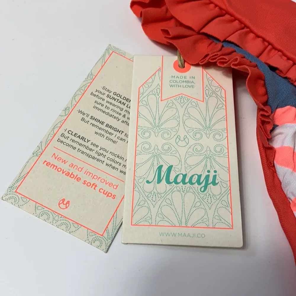 Maaji Mandarin reversible orange ornate swim bottom Large NWT - Image 3