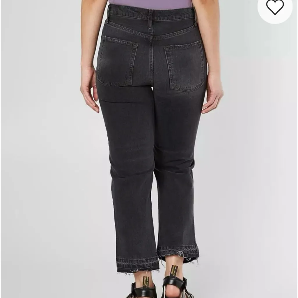 We the Free People Lita Ankle Straight Jean Faded Black Size 29 Distressed - Image 3