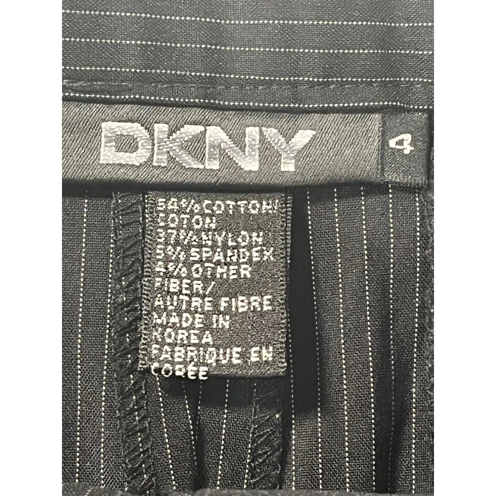 DKNY Pinstripe Pencil Skirt Black White Career Wear Size 4 RN 106730 - Image 4