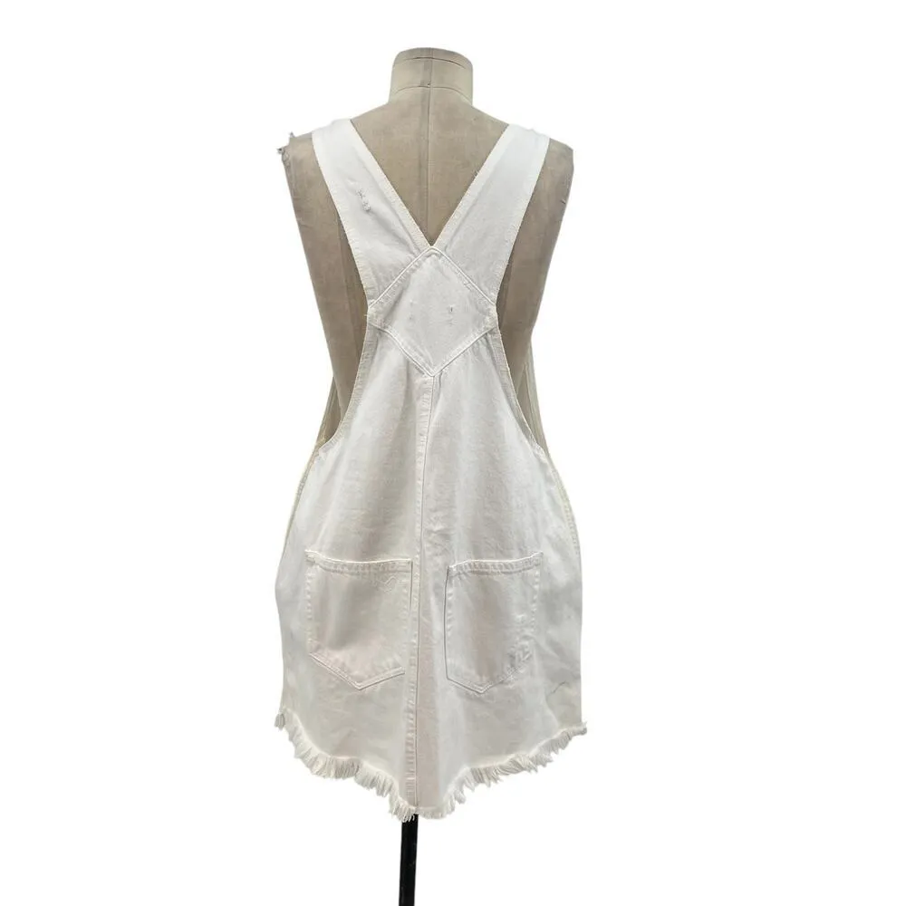 Show Me Your Mumu Georgia Overalls Dress White Denim Size Large - Image 11