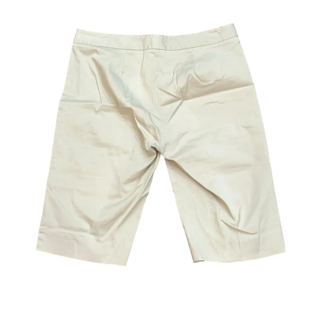 J. McLaughlin Cream Bermuda Shorts Size 6 Summer Preppy Chino Cotton‎ Blend - Image 4