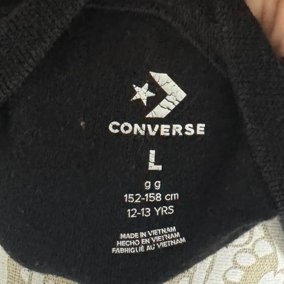 Converse  Black Leopard Print High Top Graphic Tee Juniors Large Women's Medium - Image 5