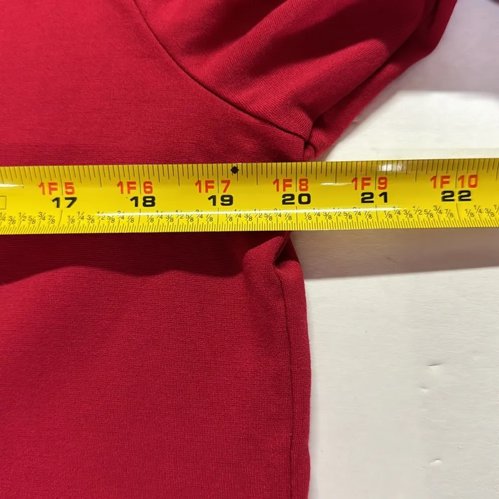 Chico’s M red 3/4 sleeve zipper detail blouse nylon rayon blend casual office - Image 8