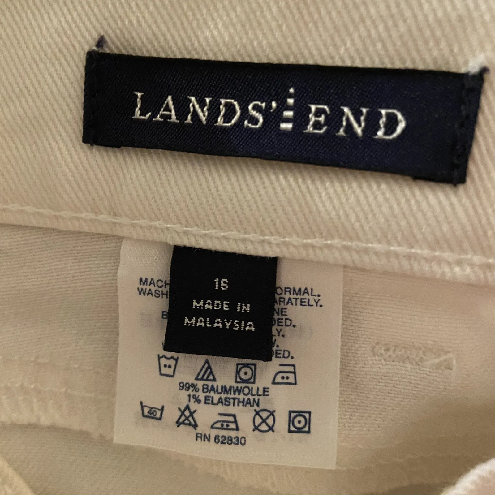 NWT Lands End Womens SZ 16 Misses Modern Bootcut Stretch Jean White Slim Pants - Image 4