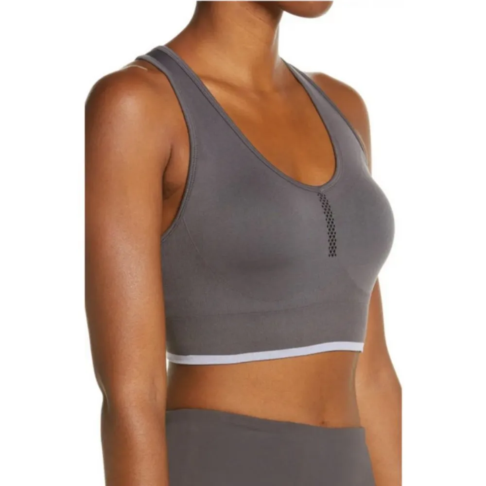 💕ZELLA💕 Pulse Seamless Sports Bra ~ Grey Forged Small S NWT - Image 3
