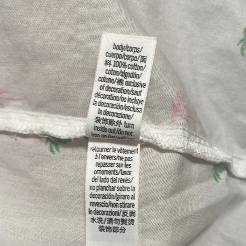 PINK Victoria's Secret Casual Button Down Shirt White and Green - Image 6