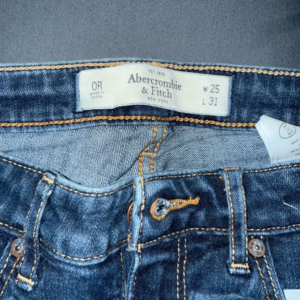 Abercrombie & Fitch Dark Blue Straight Leg Jeans - Image 2