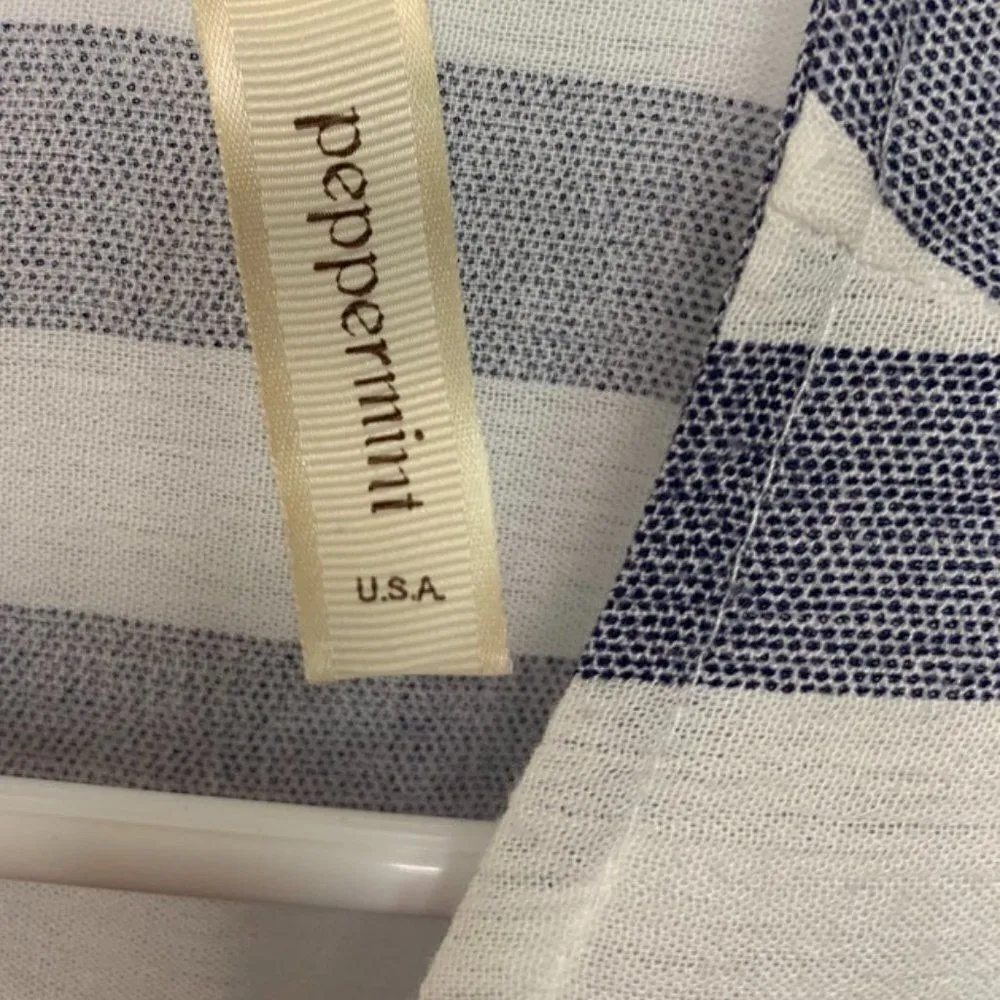 Peppermint Striped Lightweight Knotty Front Blouse - Image 3