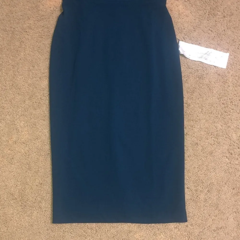 Dress‎ the Population Vanessa Plunging Halter Bodycon Midi Dress Peacock Blue S - Image 7