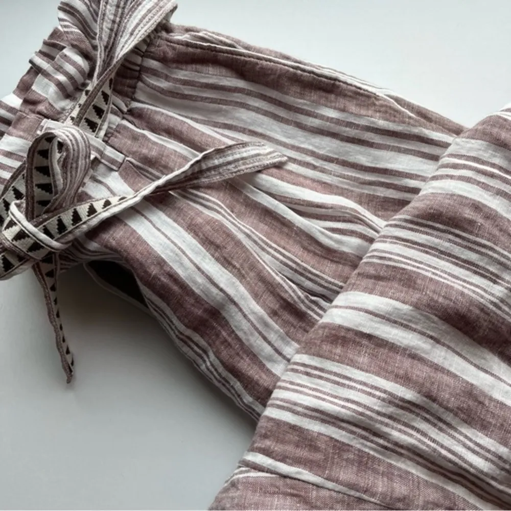 LemLem X H&M • NWT Burgundy Stripe Linen Pants - Image 3