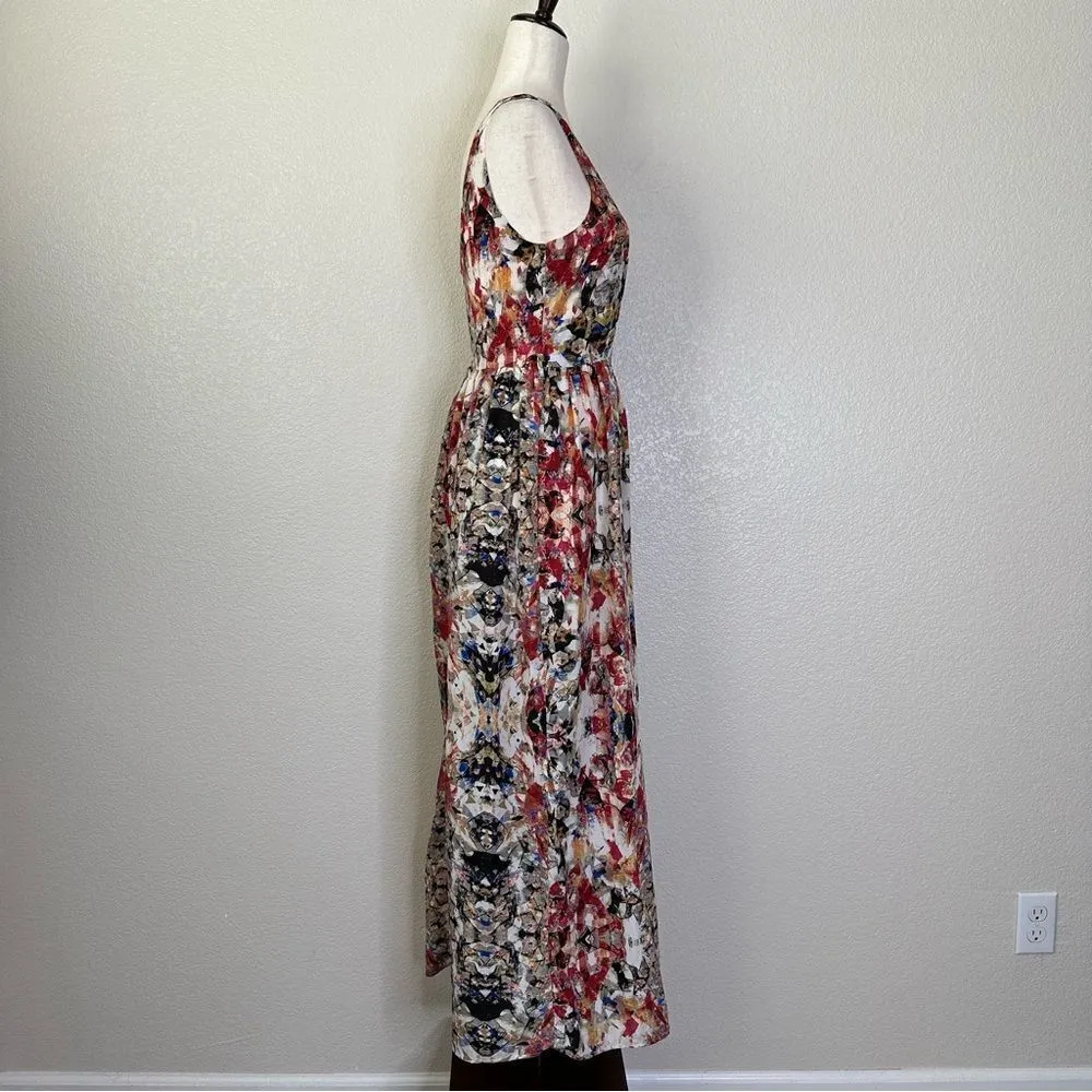 2XTREMZ Colorful Pattern Sleeveless Maxi Dress Red - Image 5