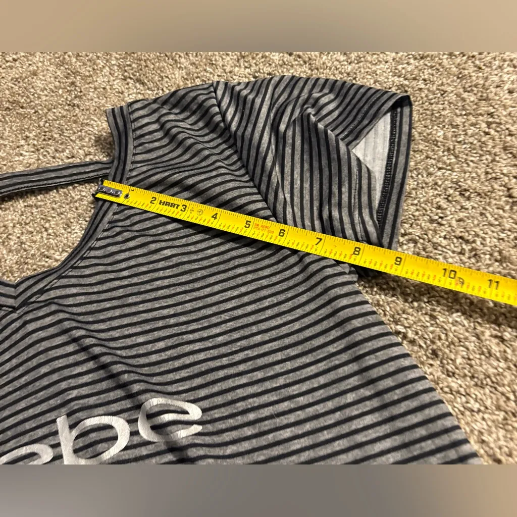 (Bebe Sleepwear) Striped Y2K V-Neck Midi Dress: Size Large - Image 4