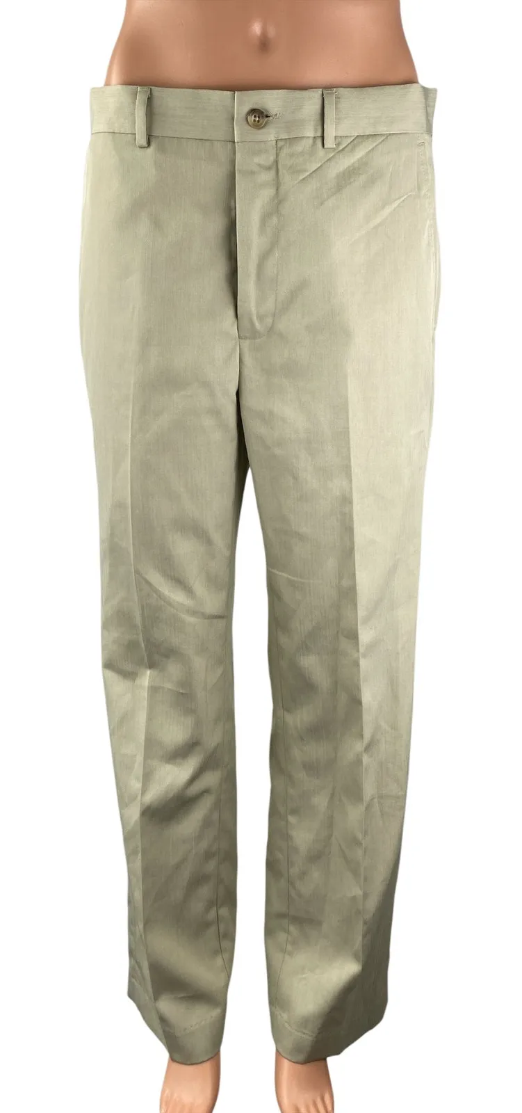 Perry Ellis Women's Beige High Rise Straight Wide Leg Trousers Dress Pants 30 - Image 1