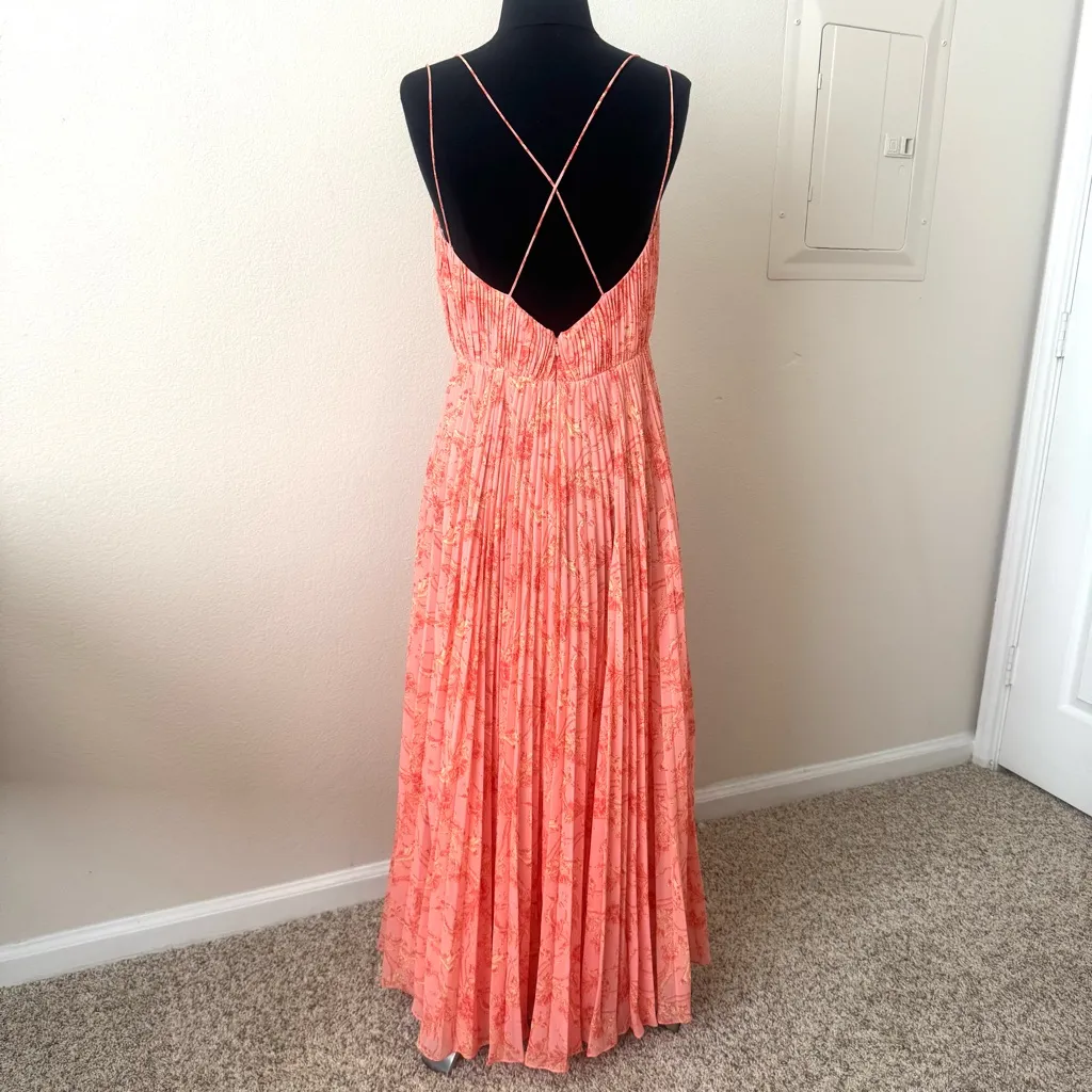 Amur Lucy Pleated Cut Out Strappy Maxi Dress Size 8 - Image 6