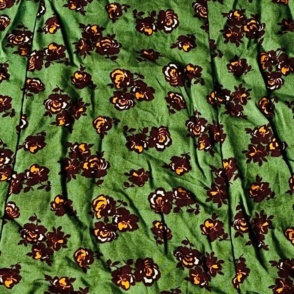 ASOS Button Front Floral Mini Skirt Green Size 10 - Image 6