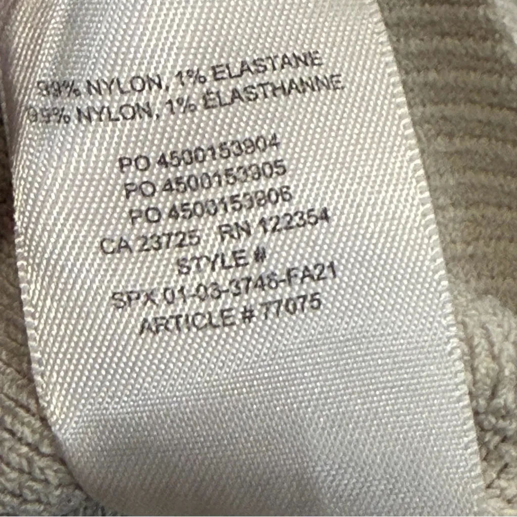 Aritzia Babaton Khaki Tan Ribbed Sculpt Knit Criss Cross Crop Top size XS - Image 9