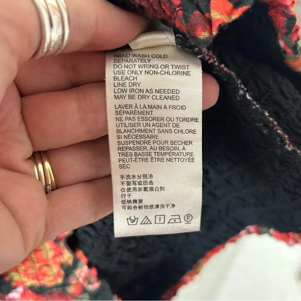 Free People | Wren Smocked Floral Off Shoulder Mini Dress Size XS - Image 6