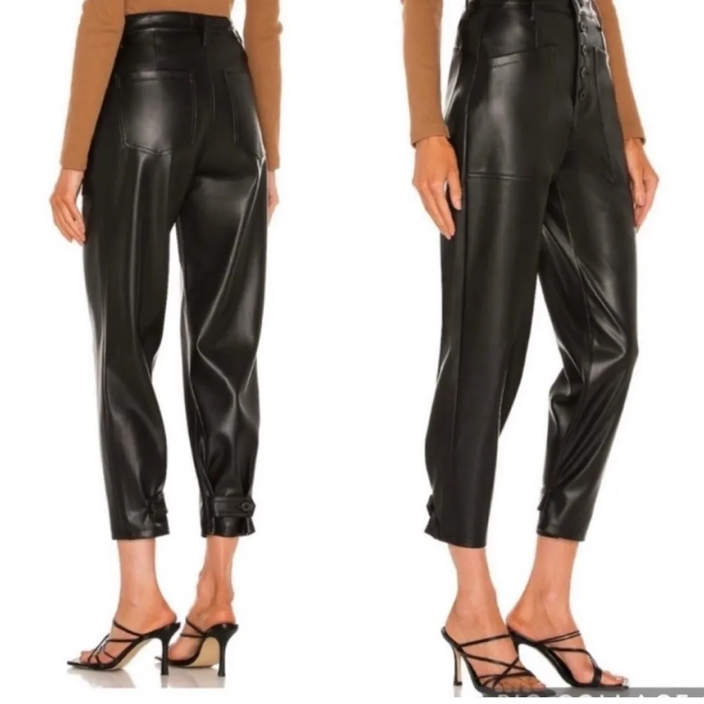 Pistola Tammy High Rise Trouser in Slate Black Faux Leather Womens 27 - Image 2