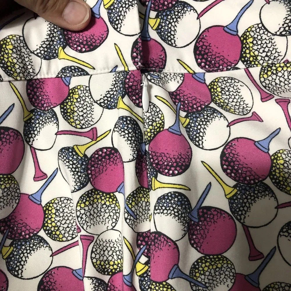 Izod Golf Skort Skirt Size 14‎ Pockets Stretch White Pink Blue Balls Tees print - Image 11