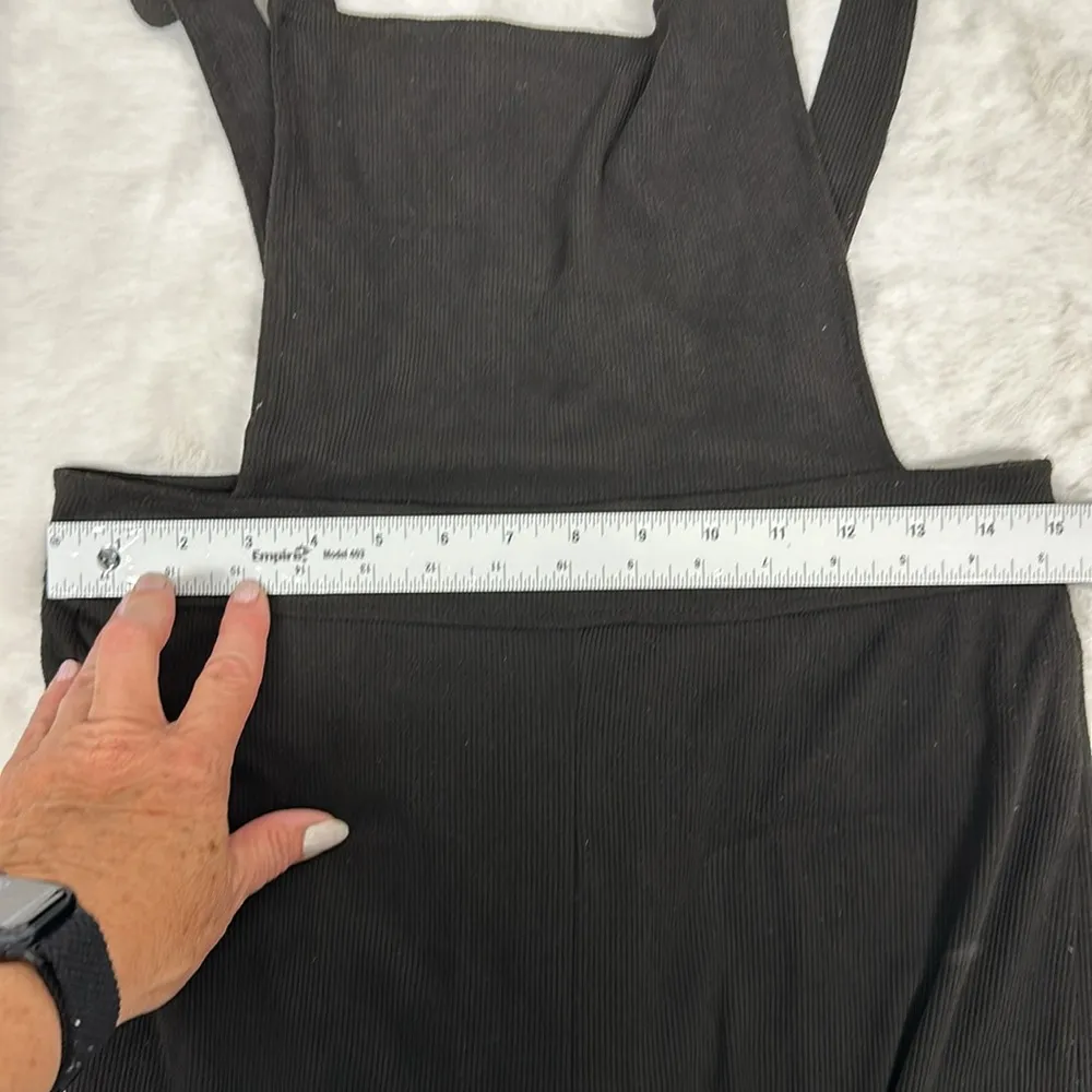 Bebop  Black Light Corduroy Overalls Size Large Stretchy Flare Legs Soft Boho - Image 9