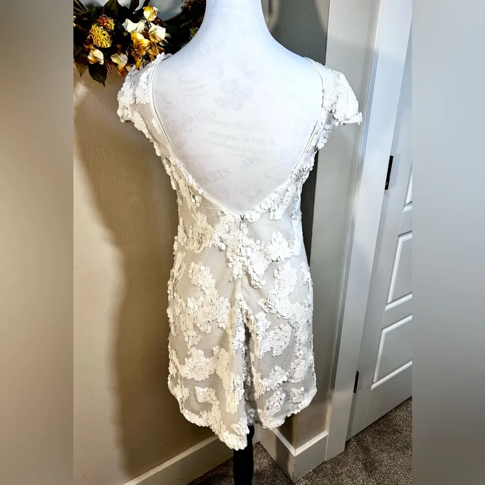 DRESS THE POPULATION  Brooke White 
Sequin Cap Sleeve Cocktail  Minidress Sz XS - Image 7