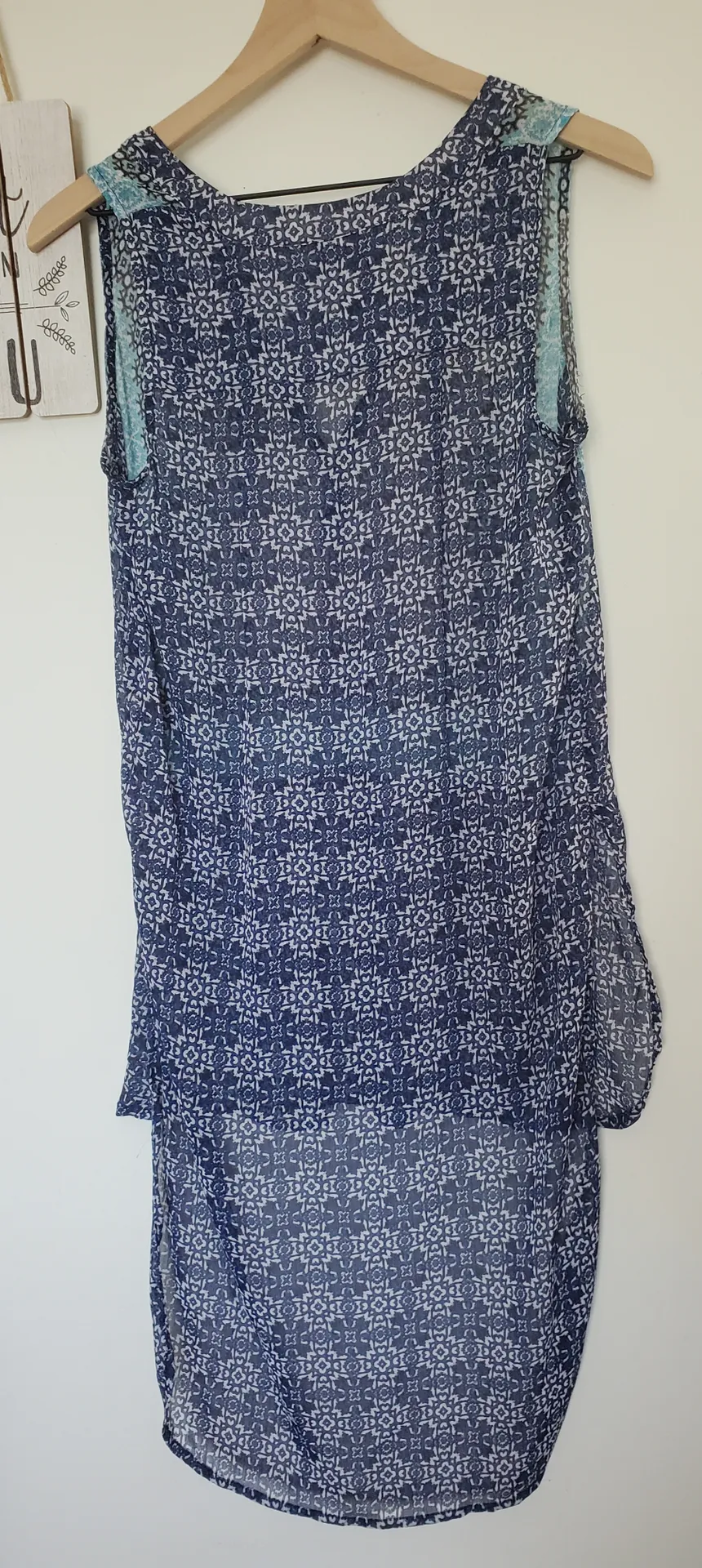 Knox Rose  Women's Size Small Blue Sleeveless Sheer High Low Dress - Image 8