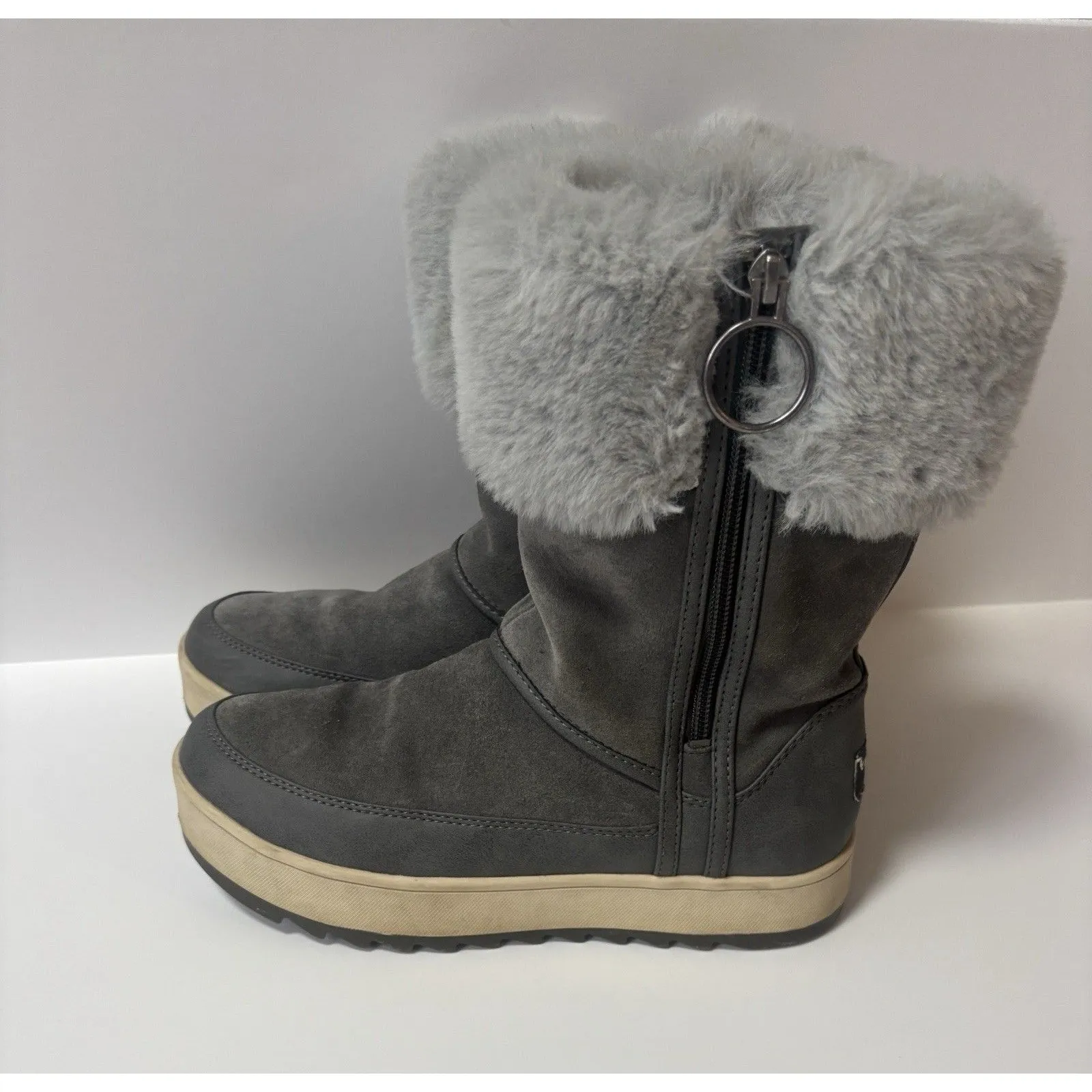 Koolaburra By UGG Boots Women size 6 Gray Winter Side Zip 1105889 - Image 3