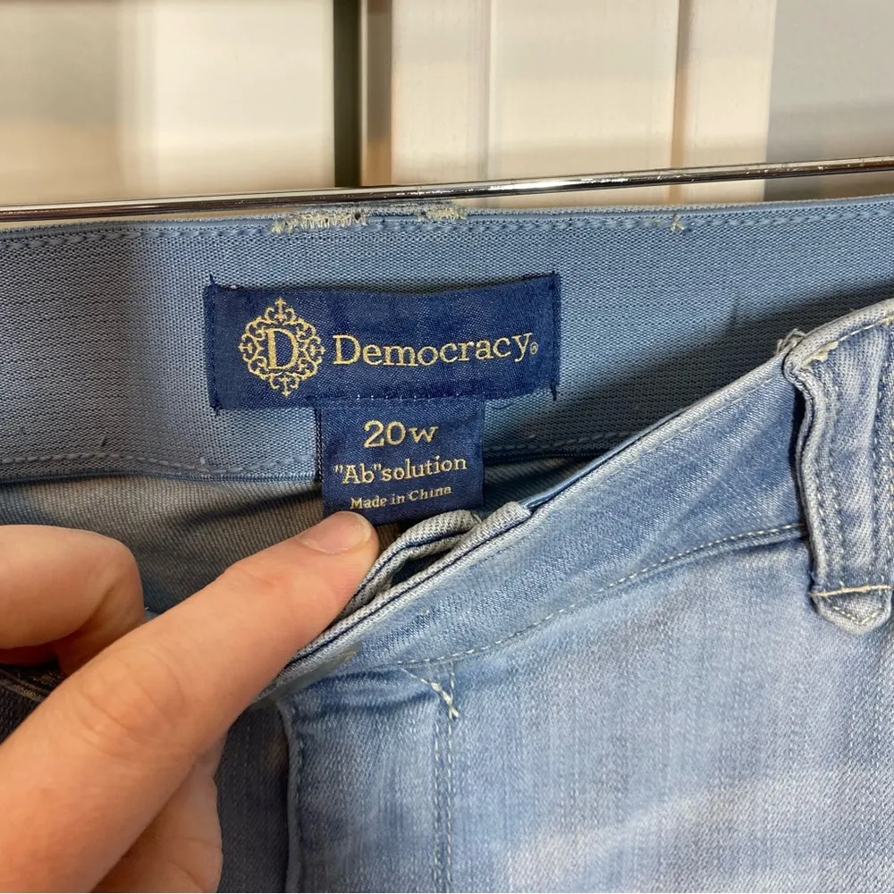 Democracy "Ab" solution Plus Size Crop Embroidered Dye Cut Itty Bitty Flare Jean - Image 3