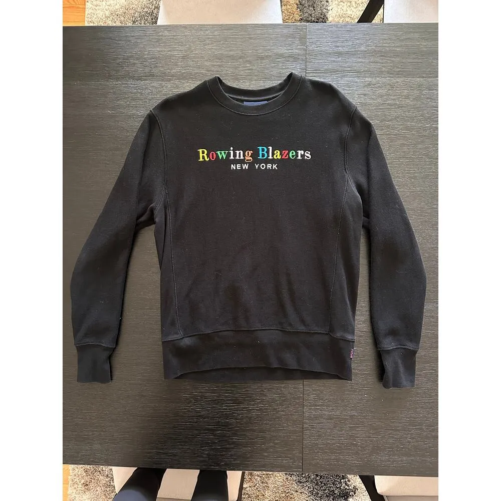 Rowing Blazers Unisex Spellout Crewneck Black Size Medium - Image 6