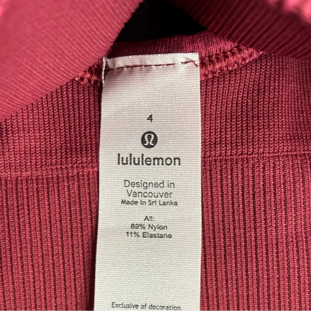 Lululemon Ebb To Street Bra A/B Cup Wash Stone Wash Chianti size 4 NWOT W2BS2S - Image 4