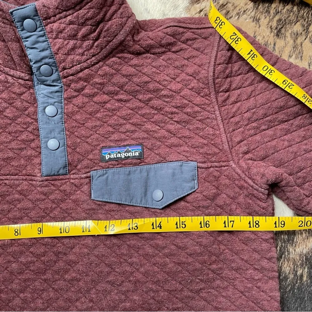 Patagonia Cotton Quilt Snap Pullover Small Red Maroon Sweatshirt Organic - Image 7