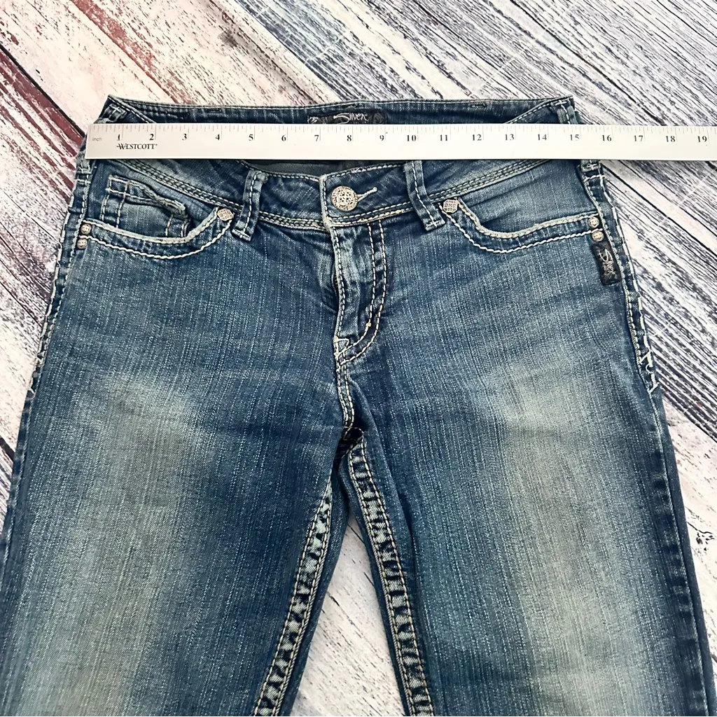 Vintage Y2K Silver Denim “Suki” Low Rise Flare Jeans - Image 8