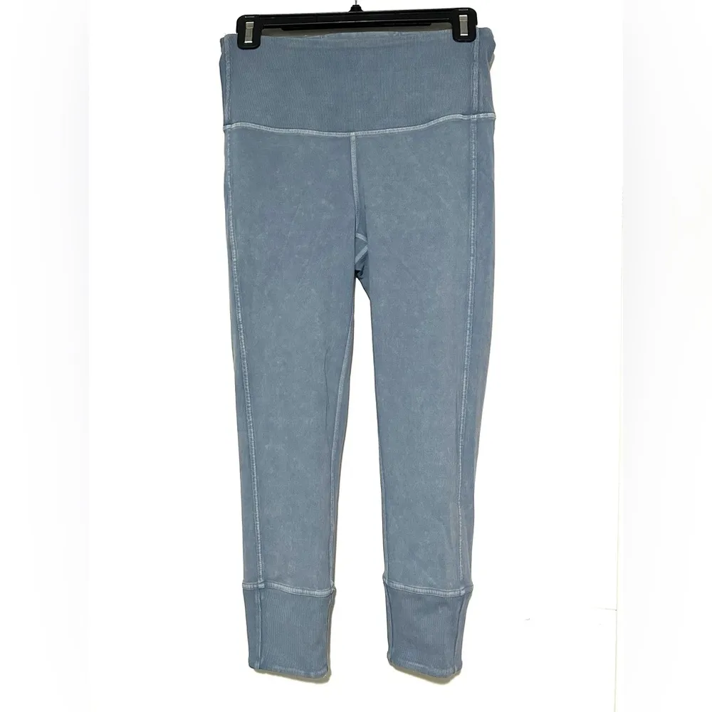 Lululemon Wunder Under Crop 23" Ribbed Washed Moon Blue 6 - Image 6