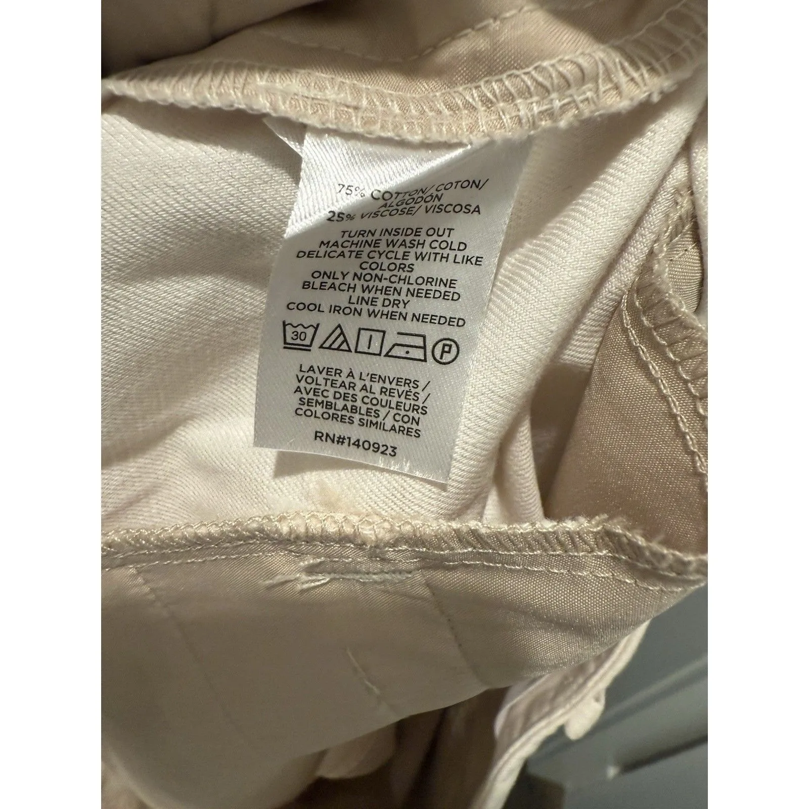 Women’s LOFT Stovepipe Pants In Twill 10 Beige Ivory NWT Faux Leather Brown Belt - Image 6