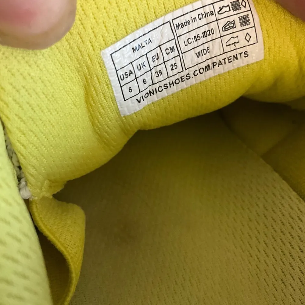 Vionic Malta Womens Size 8 Black & Yellow Lace-Up Athletic Shoes Sneakers size 8 - Image 3