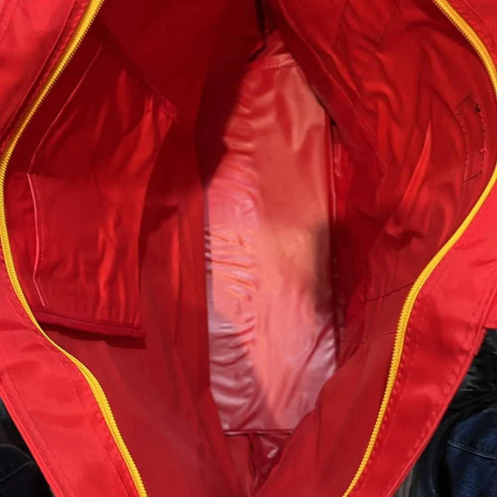 Le Club Oversized Tote Bag or Travel Carry On Bright Colorblock Primary Colors Red - Image 13