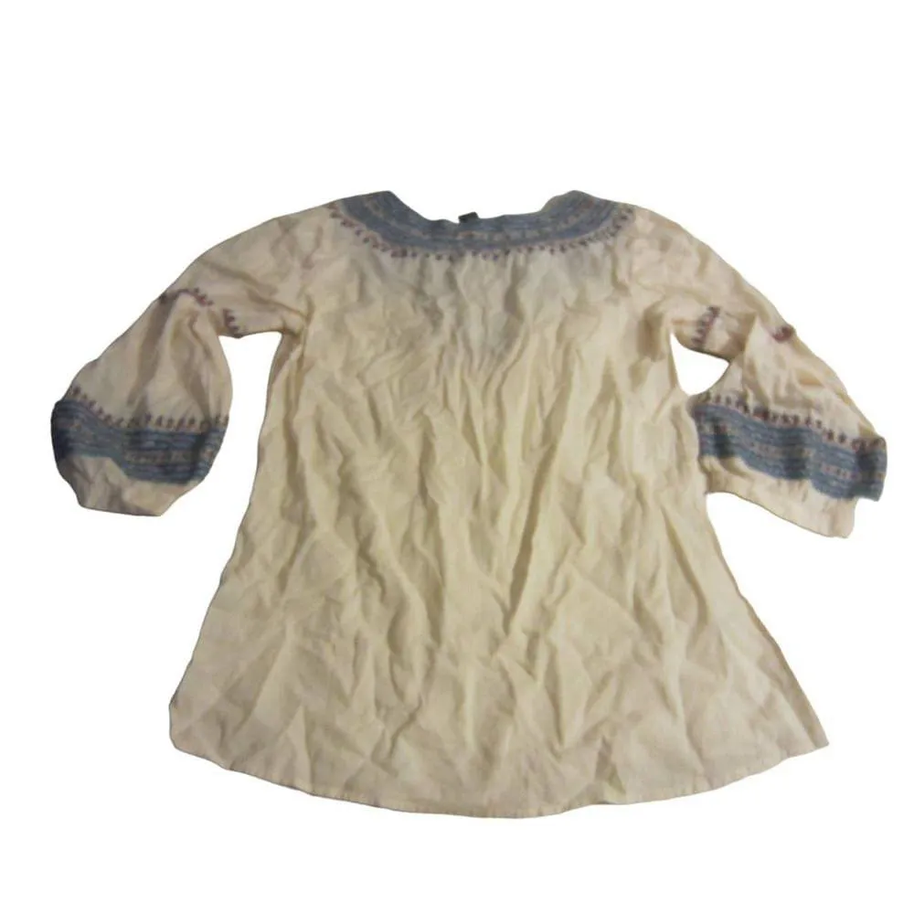 Lucky Brand Peasant Boho Embroidered Tunic Top Small - Image 11