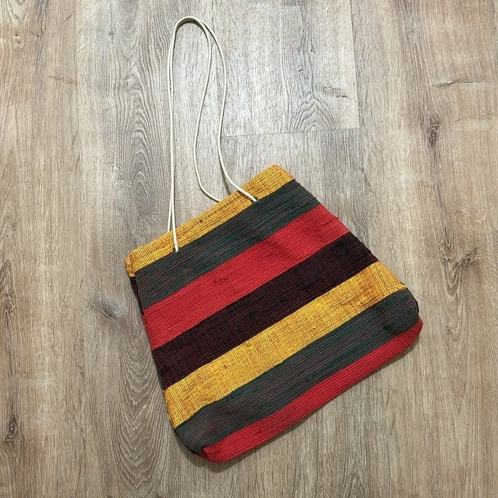Reggae Jamaican Drawstring Knit Shoulder Bag - Image 3
