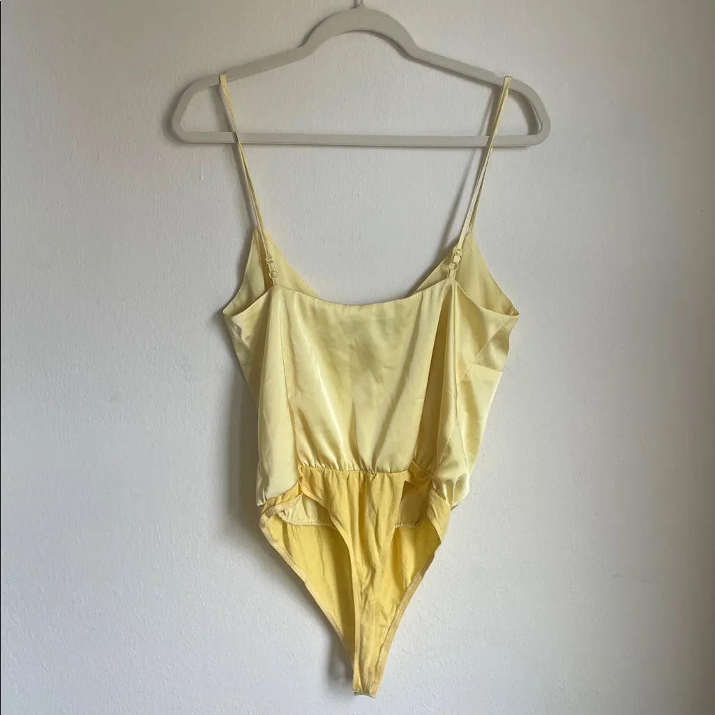 Lulu’s That Song Yellow Satin Bodysuit - Image 5