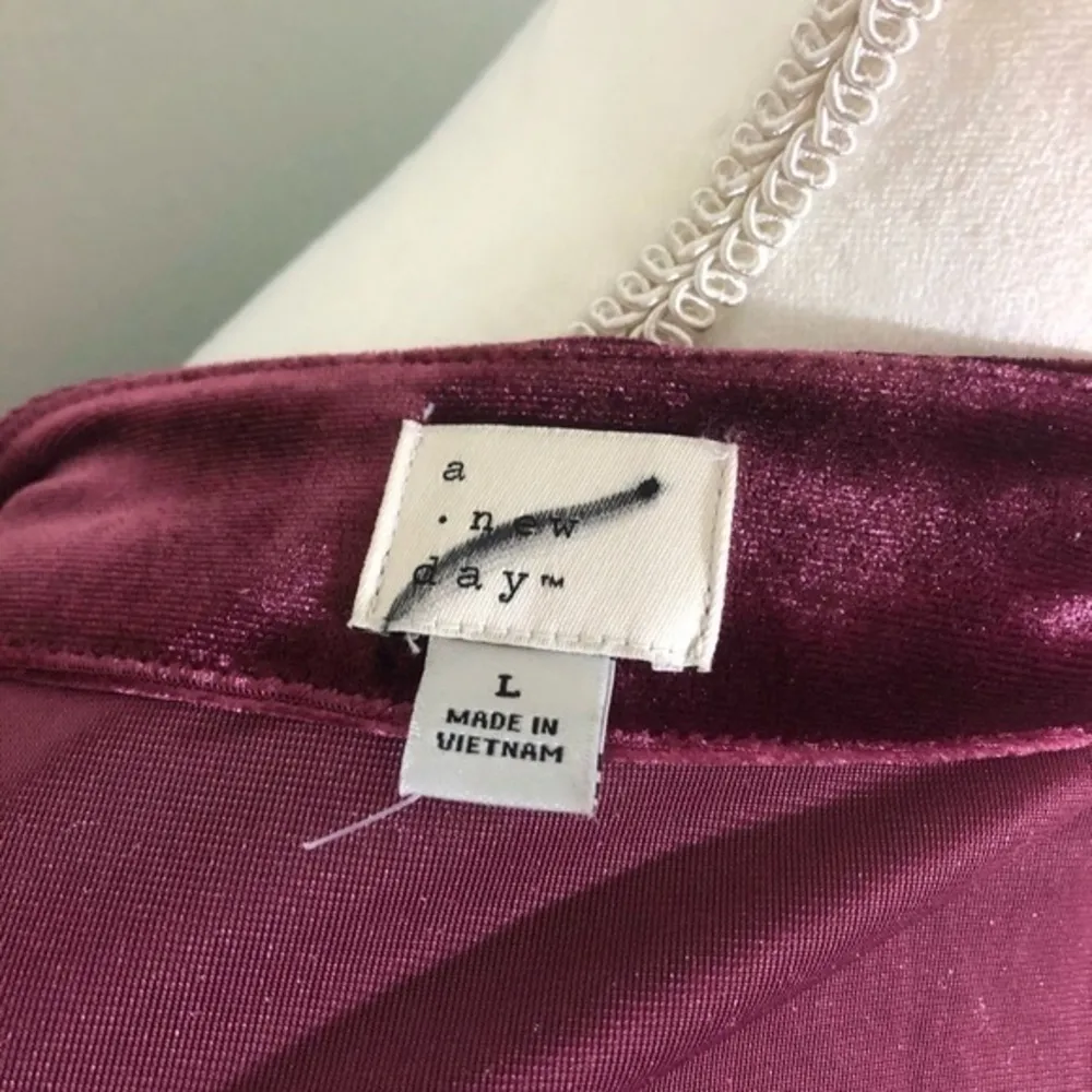 NWOT  Burgundy Velvet Faux Wrap Dress New - Image 5