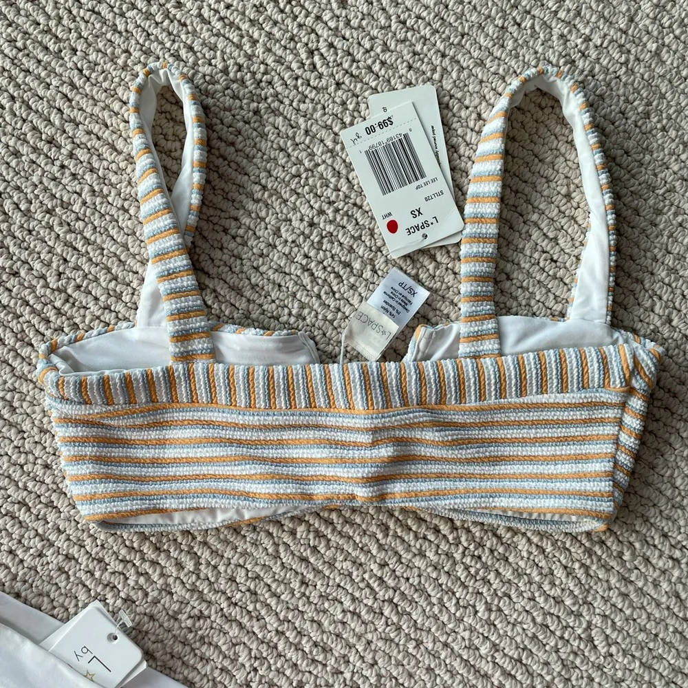 Orange and Blue Stripe Bikini Set NWT - Image 5