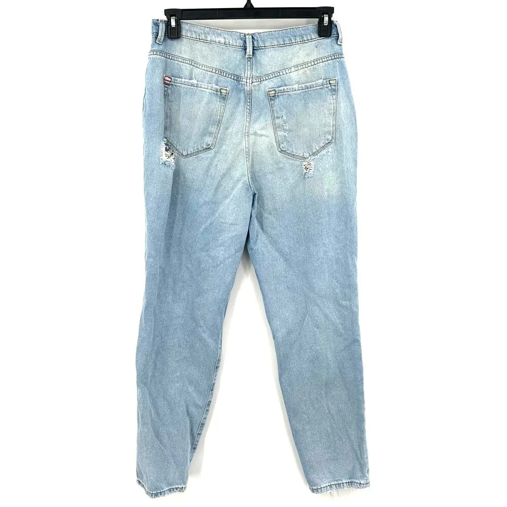BDG Size 31 Jeans Blue Mom High Rise Ripped Distressed Tapered Leg Denim 90s Y2K - Image 2