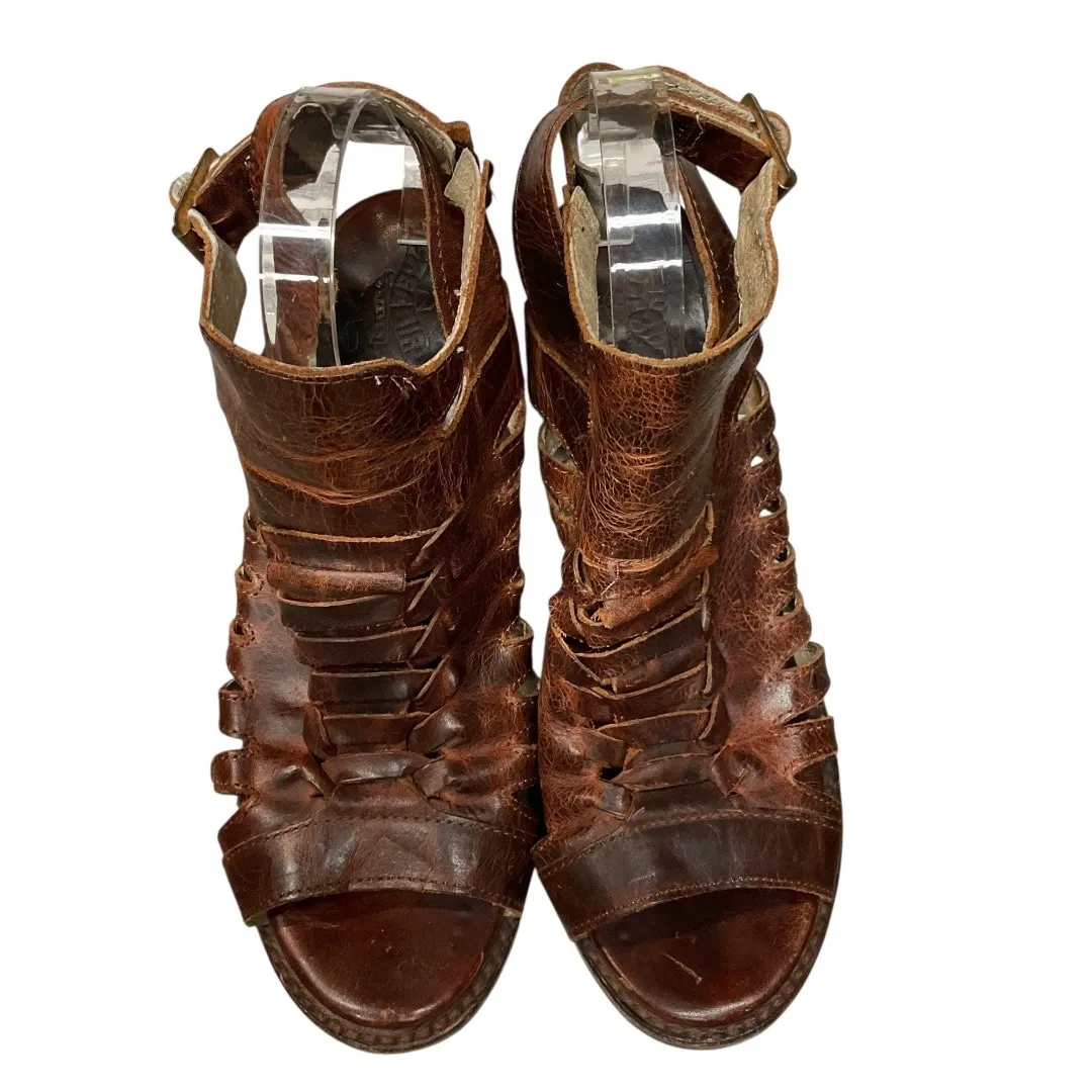 Freebird by Steven Congo Heel Distressed Brown Leather Bongo Gladiator Size 10 - Image 8