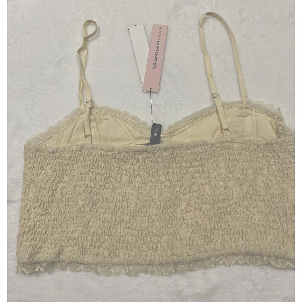 Aqua Tank Top XL Ivory Lace Bandeau Style With Straps Feminine Dainty Shirt - Image 4